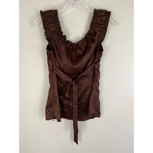 Vintage Y2K Brown Cami Tank Medium Babydoll Milkmaid Fairy Going Out A Byer - Picture 8 of 16
